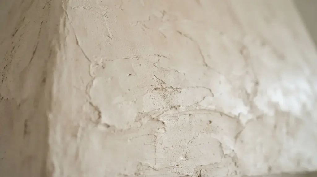 Close-up of a soft matte plaster range hood texture