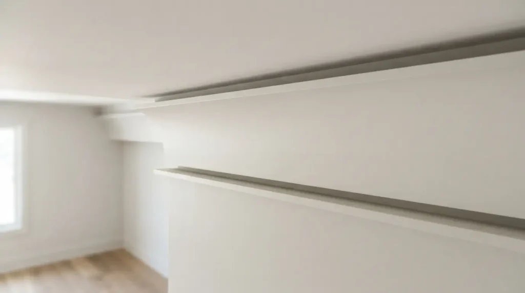 Top and bottom reveal coved ceiling showing steps at both the top and bottom of the curve