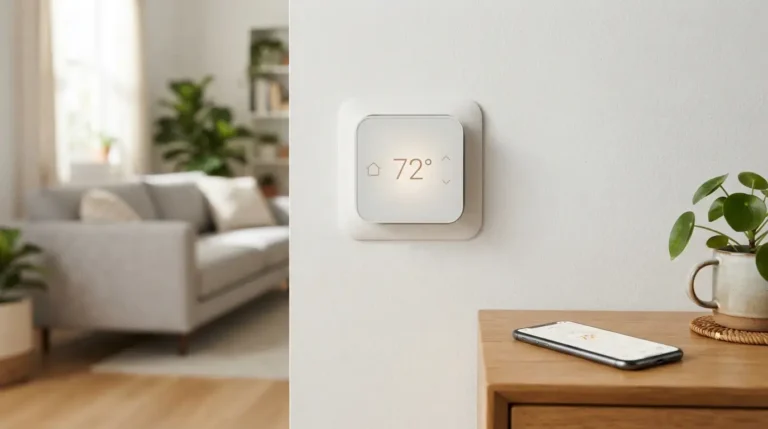 Best smart thermostat 2026 mounted on a modern living room wall
