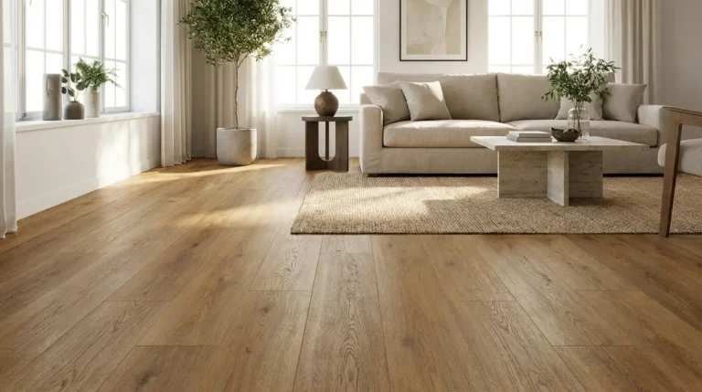 Best vinyl plank flooring brands installed in a bright modern living room