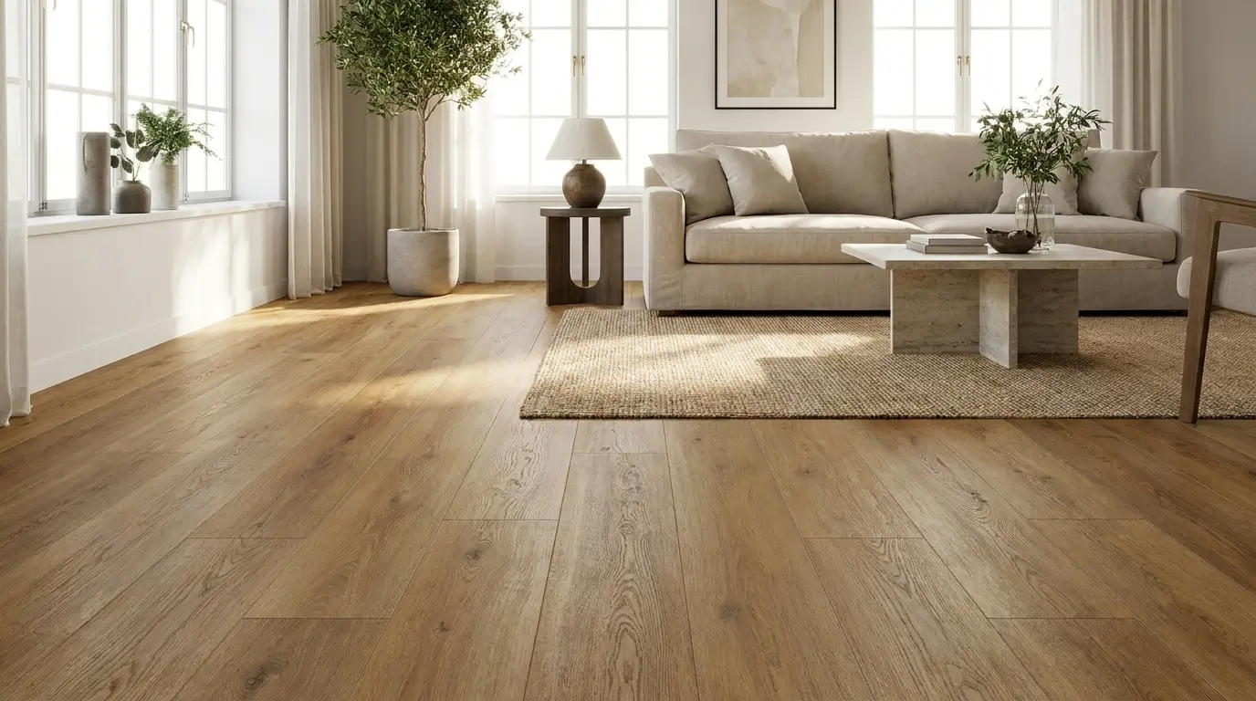 Best vinyl plank flooring brands installed in a bright modern living room
